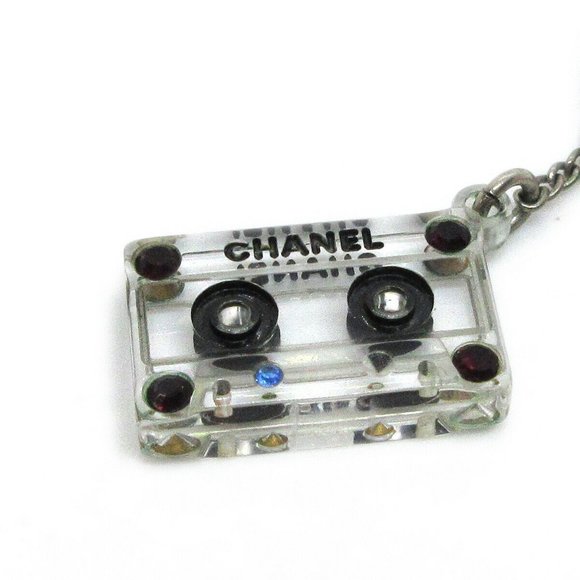 CHANEL CC Logos Cassette Tape Silver Chain Pendant - Picture 2 of 4